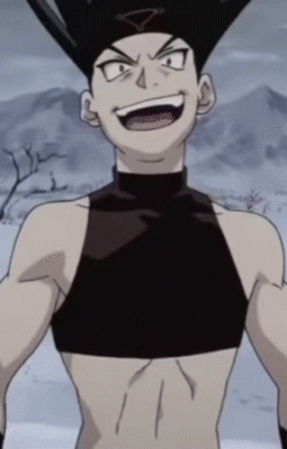 A Cartoon Character Is Wearing A Black Tank Top And A Hat GIF
