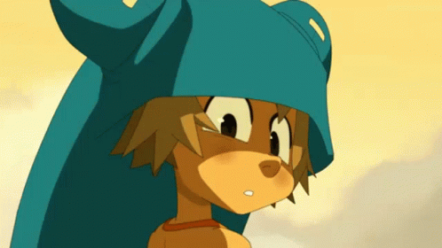 A Cartoon Character Is Wearing A Blue Hat GIF