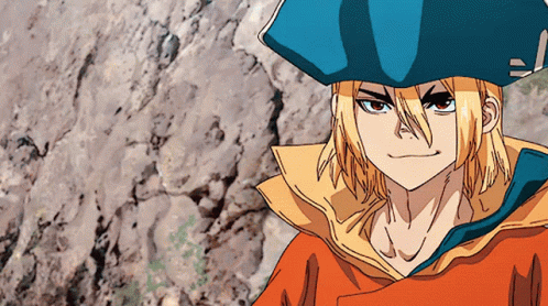 A Cartoon Character Is Wearing A Blue Hat And A Yellow Jacket GIF