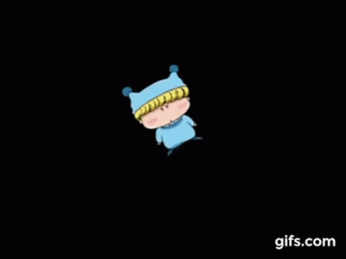 A Cartoon Character Is Wearing A Blue Hat GIF