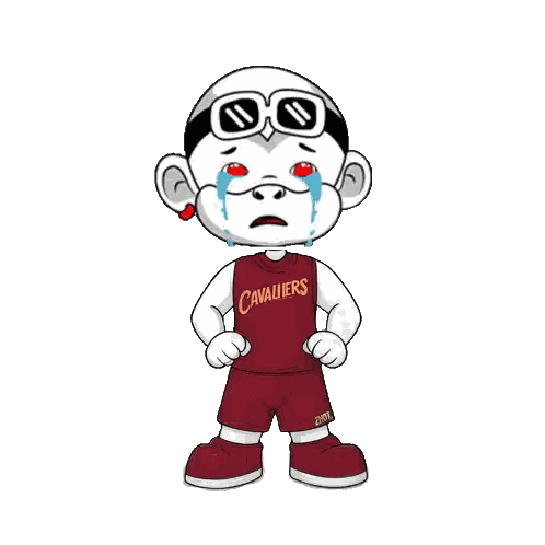 a cartoon character is wearing a cavaliers jersey and shorts