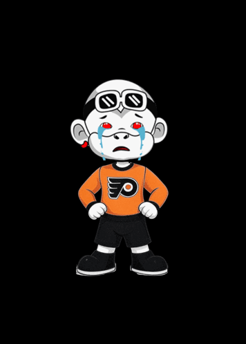 A Cartoon Character Is Wearing A Flyers Jersey And Crying GIF
