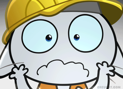 A Cartoon Character Is Wearing A Hard Hat And Has The Website Creunit.com In The Lower Right Corner GIF