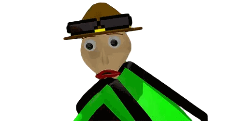 a cartoon character is wearing a hat and holding a green item