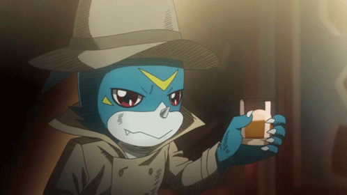 A Cartoon Character Is Wearing A Hat And Holding Something GIF