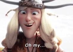 A Cartoon Character Is Wearing A Helmet And Smiling With The Words Oh My Written Below Her GIF
