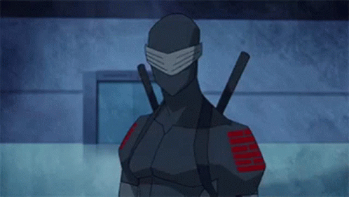 A Cartoon Character Is Wearing A Mask And Holding A Pair Of Swords . GIF