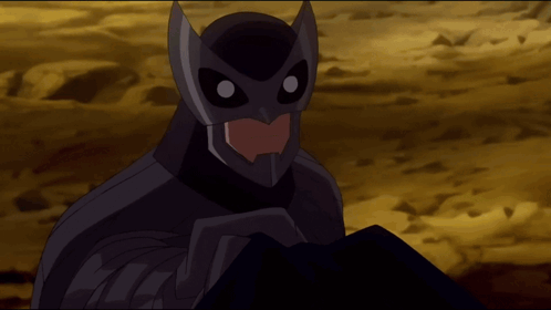 A Cartoon Character Is Wearing A Owl Mask And Standing In The Dirt GIF