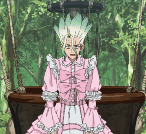 A Cartoon Character Is Wearing A Pink Dress GIF