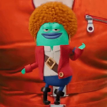 A Cartoon Character Is Wearing A Red Jacket And A Belt GIF