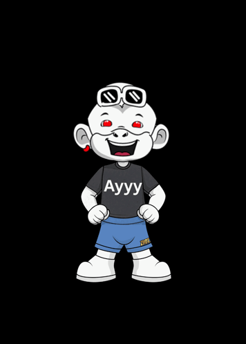 A Cartoon Character Is Wearing A Shirt That Says Auyu GIF