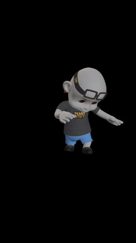 A Cartoon Character Is Wearing A Shirt That Says Shot On It GIF