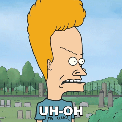 A Cartoon Character Is Wearing A Shirt That Says " Uh-Oh Metallica " GIF