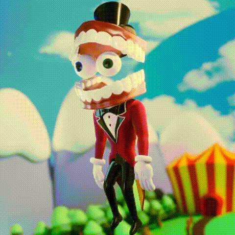 A Cartoon Character Is Wearing A Top Hat And Holding A Ice Cream Cone . GIF