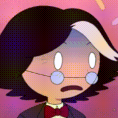 A Cartoon Character Is Wearing Glasses And A Bow Tie And Making A Surprised Face . GIF