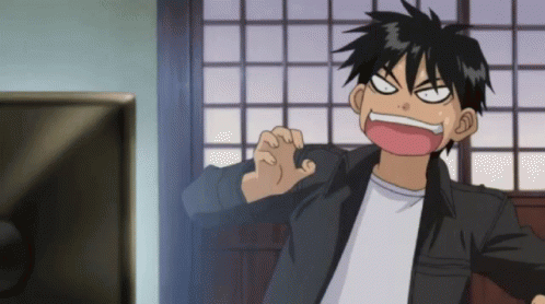 A Cartoon Character Making A Funny Face With His Mouth Wide Open GIF