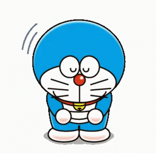 A Cartoon Character Named Doraemon Is Standing With His Arms In The Air GIF