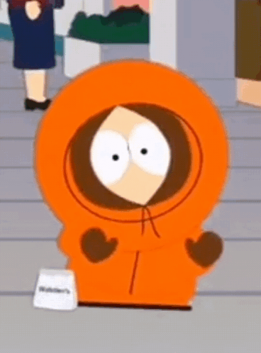A Cartoon Character Named Kenny From South Park Is Holding A Piece Of Paper GIF