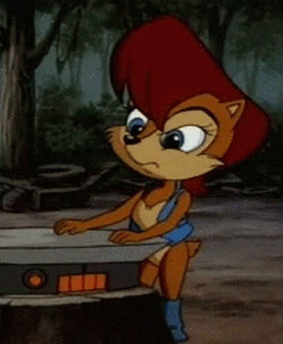 Sally Acorn Sitting On Table GIF