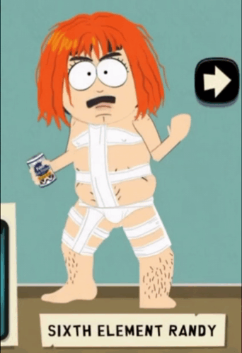 A Cartoon Character Named Sixth Element Randy Is Wrapped In Bandages GIF
