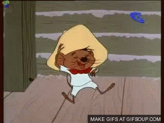 A Cartoon Character Named Speedy Gonzales Is Dancing On A Wooden Floor . GIF