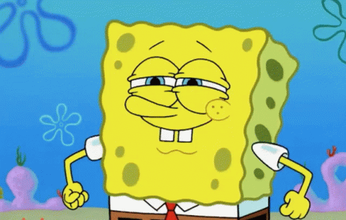 A Cartoon Character Named Spongebob Has A Funny Face GIF
