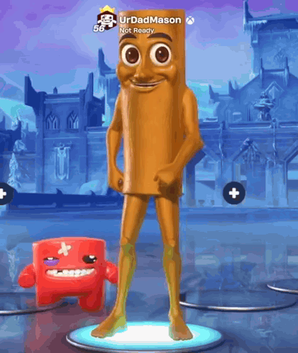 A Cartoon Character Named Urdadmason Is Standing In Front Of A Building GIF