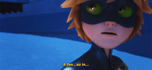 A Cartoon Character Says " A Fan ... As In " GIF