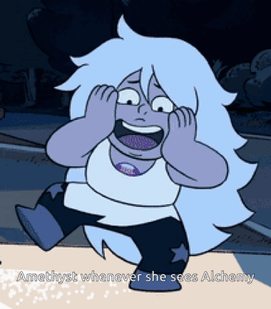 A Cartoon Character Says Amethyst Whenever She See Alchemy GIF