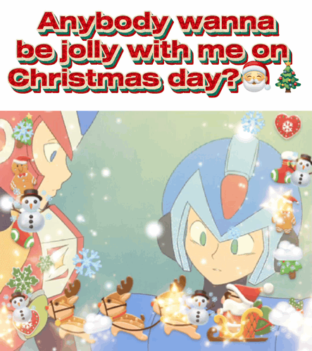 A Cartoon Character Says Anybody Wanna Be Jolly With Me On Christmas Day ? GIF