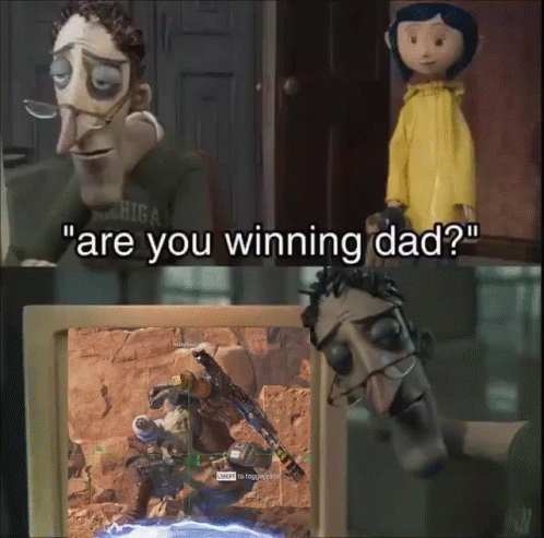 Cartoon Saying Are You Winning Dad With Coraline Background GIF
