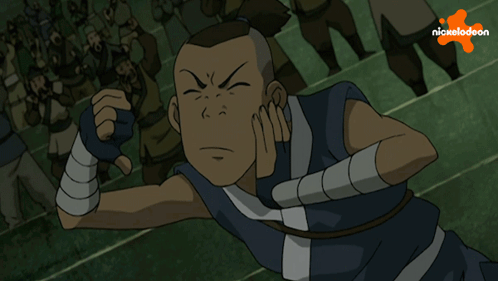A Cartoon Character Says Boo In Front Of A Group Of People GIF