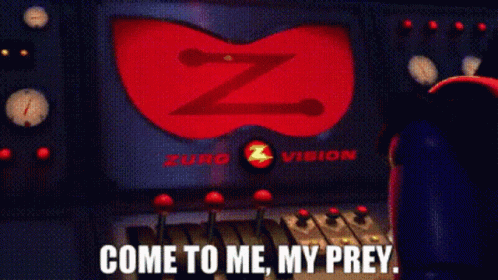 A Cartoon Character Says Come To Me My Prey On A Screen GIF