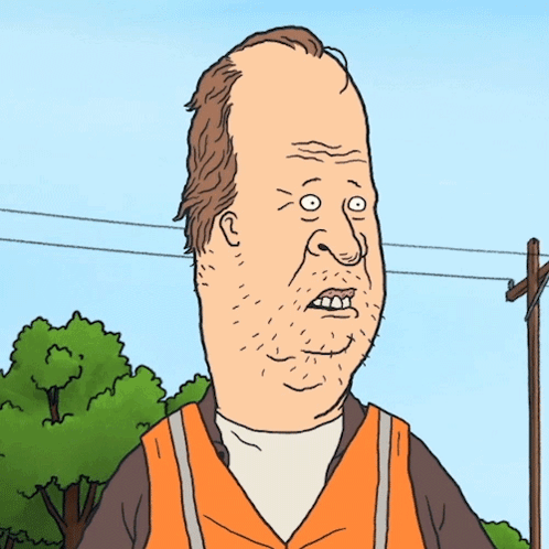 A Cartoon Character Says " Did You Hear That " While Wearing An Orange Vest GIF