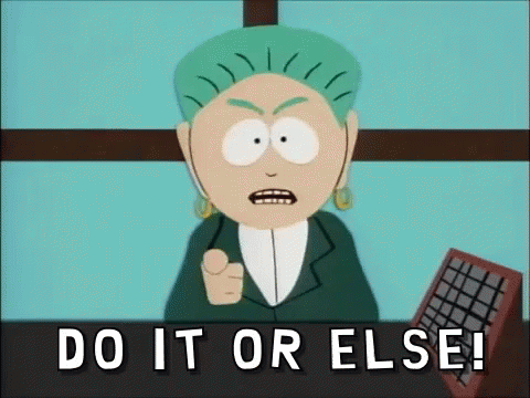 A Cartoon Character Says Do It Or Else GIF