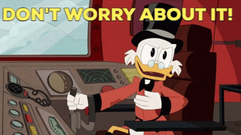 A Cartoon Character Says " Do N't Worry About It " While Holding A Steering Wheel GIF