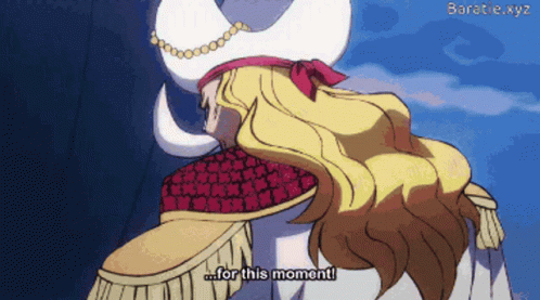 A Cartoon Character Says " For This Moment " While Wearing A White Hat GIF