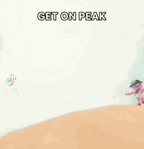 A Cartoon Character Says Get On Peak In A Video GIF
