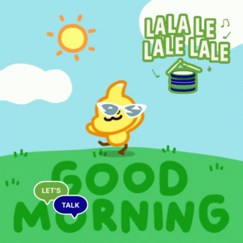 A Cartoon Character Says " Good Morning " And Has A Speech Bubble That Says " Let 'S Talk Soil " GIF