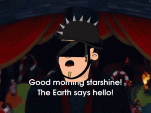 A Cartoon Character Says Good Morning Starshine GIF