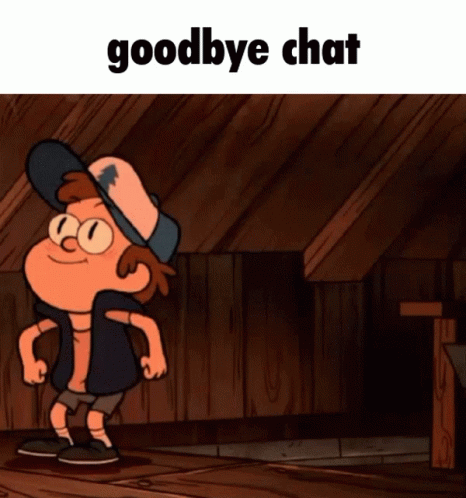 A Cartoon Character Says Goodbye Chat In The Corner GIF