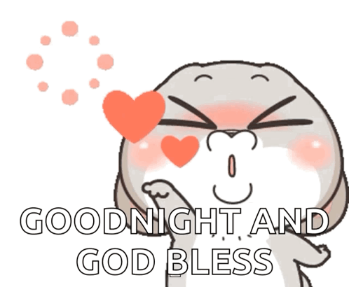 A Cartoon Character Says Goodnight And God Bless With A Heart In His Eyes GIF