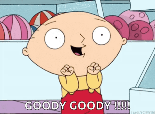 Cartoon Saying Goody Goody In Front Of Refrigerator GIF