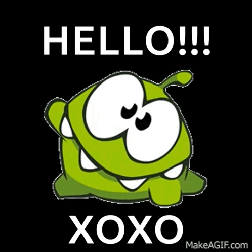 A Cartoon Character Says Hello And Xoxo GIF