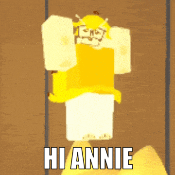 A Cartoon Character Says Hi Annie On The Bottom GIF