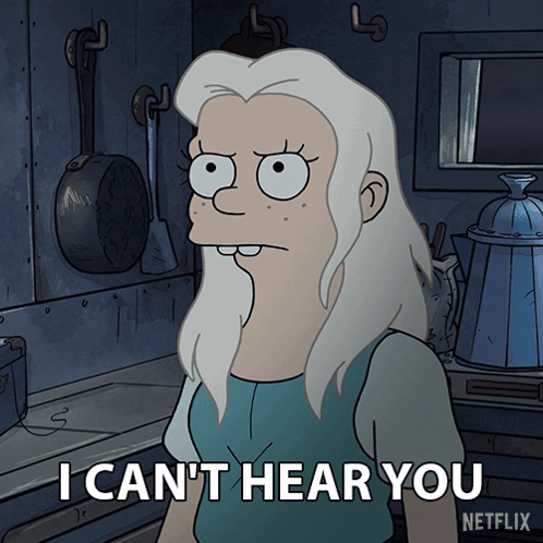 A Cartoon Character Says I Can T Hear You GIF