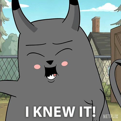 A Cartoon Character Says I Knew It GIF
