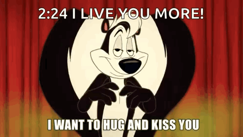 A Cartoon Character Says I Live You More And Want To Hug And Kiss You GIF