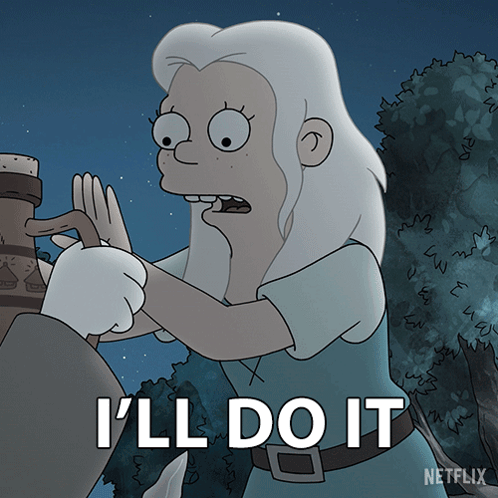A Cartoon Character Says " I 'Ll Do It " In A Netflix Ad GIF