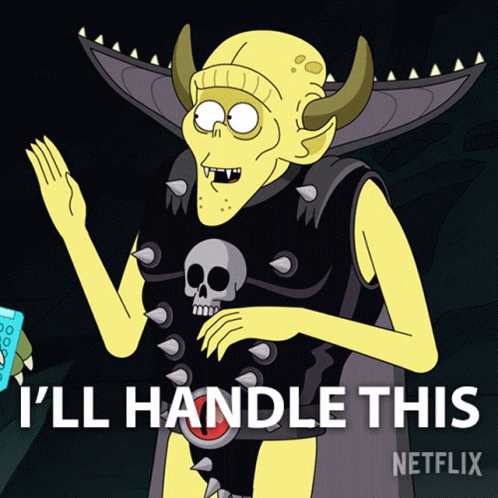 Cartoon Character Saying I Handle This With Cell Phone GIF